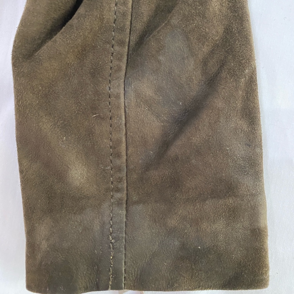 ALLSAINTS Hitchen Graphite Dark Brown 100% Goat Leather Suede Moto Jacket 2 - Picture 13 of 16